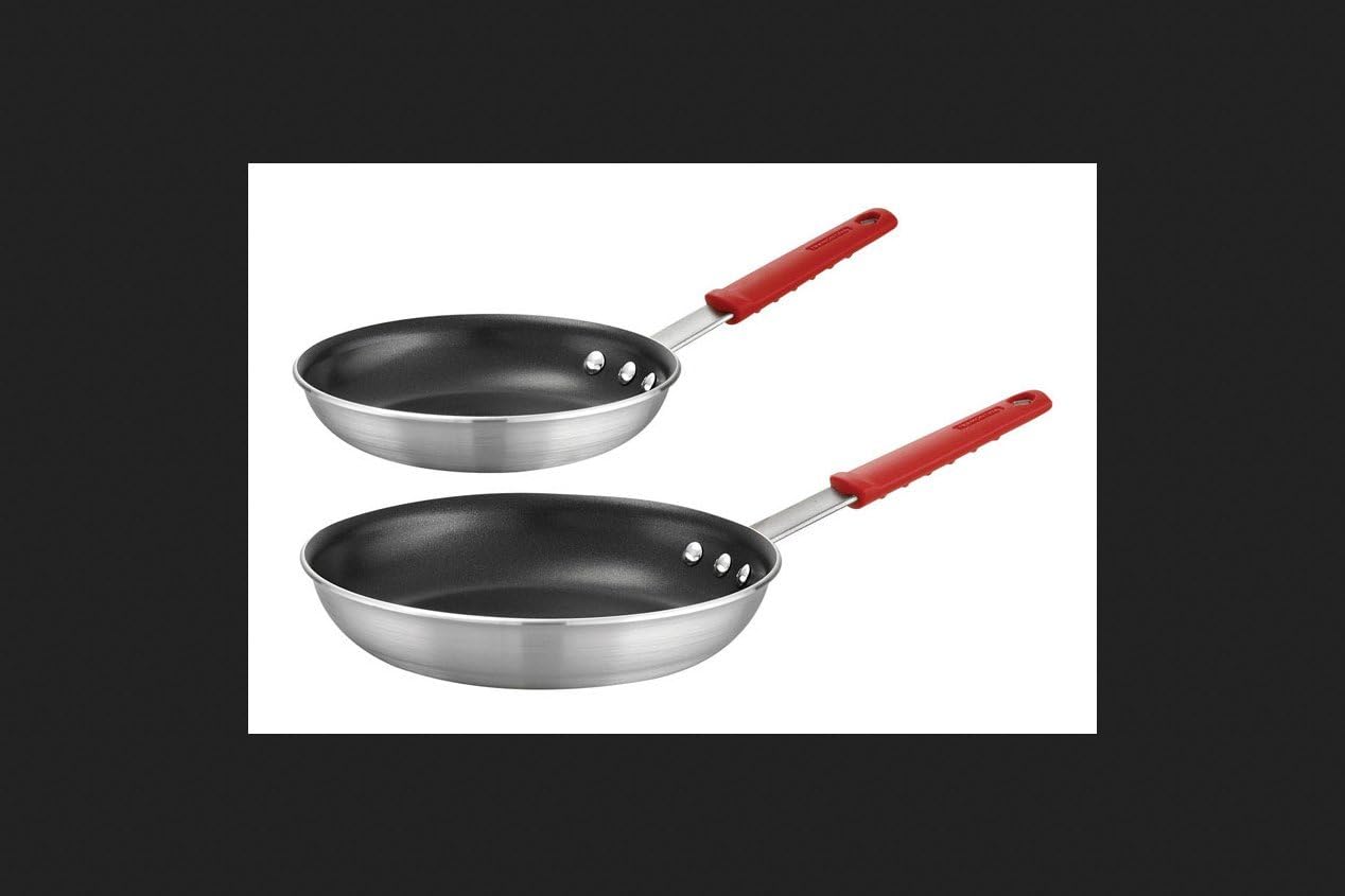 Tramontina Set of 2 Silvertone Aluminum Frying Pans (8 and 10 in.) - Thumbnail 2
