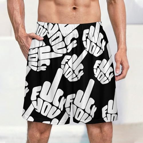 Fuck You Mens Pajama Shorts Soft Pj Pants Lightweight Sleep Short with Pockets2