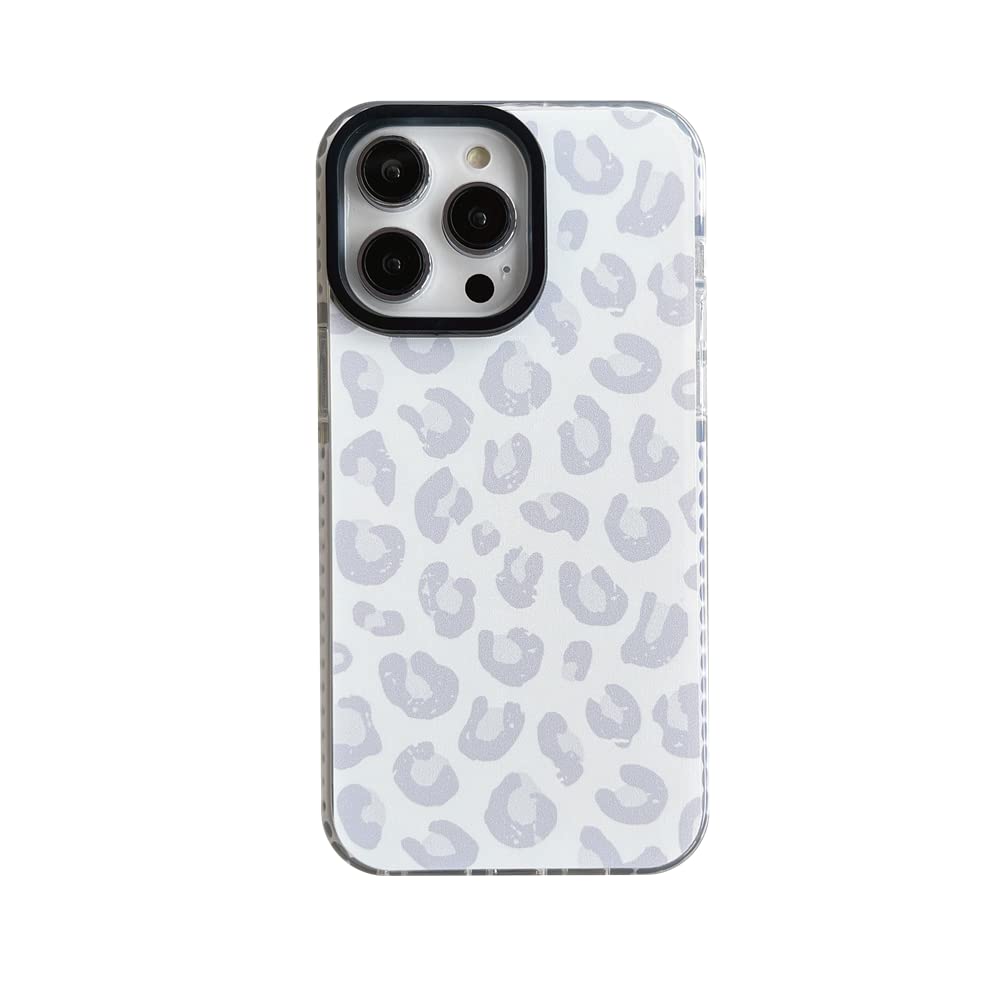 Photo 1 of 4 PACK-White Leopard Light Gray Soft Phone Case for Apple iPhone 14 Pro 6.1" Built-in Bumper Women Cute Stylish Cover for iPhone 14Pro - 6.1 inch 3 PACK/Mayvilife Wireless Lavalier Microphone Compatible with iOS Smart Phone Video Recording, Wireless Clip