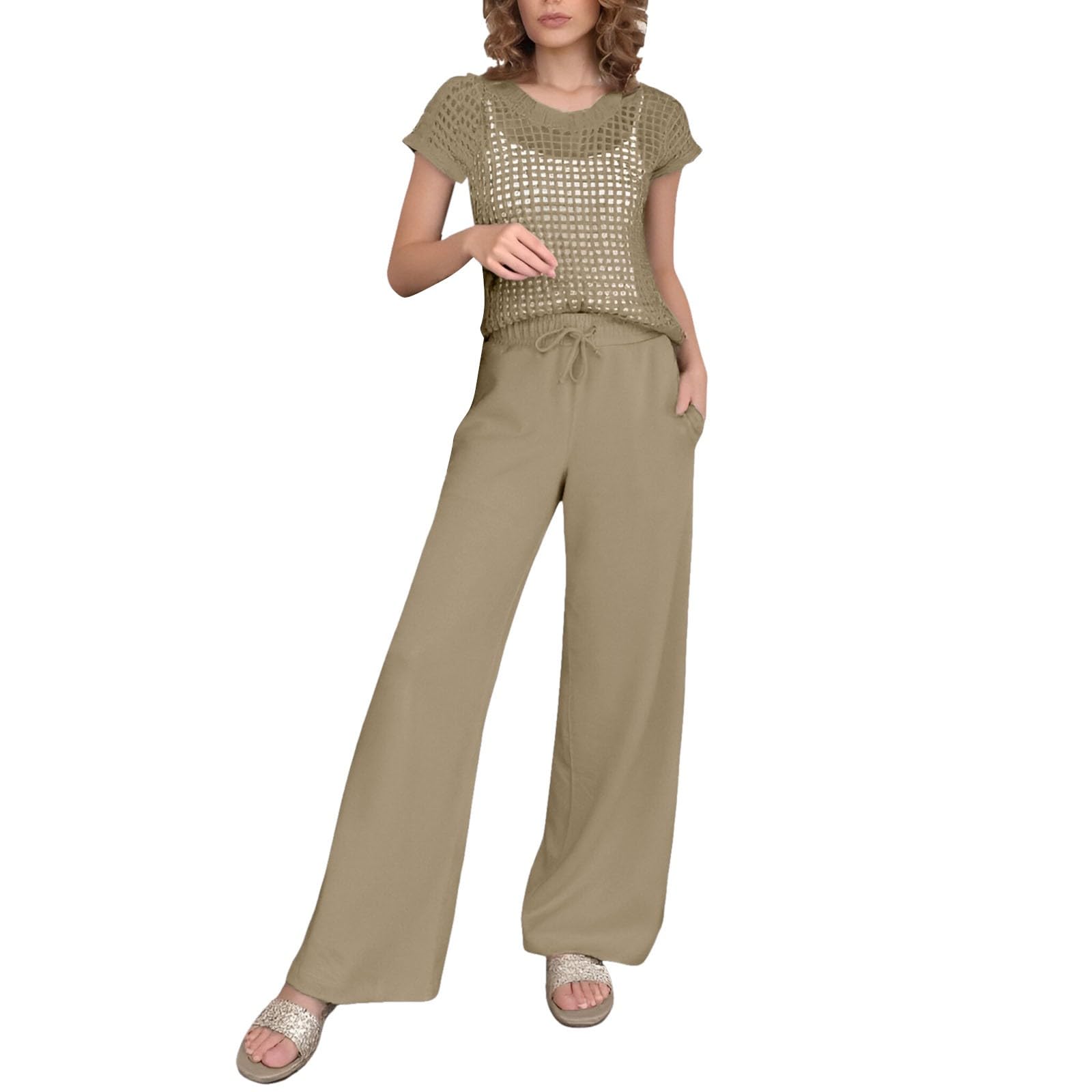 Ensemble de sport pour femme - Grandes tailles - Baggy - Long - Élégant - Survêtement 2 pièces - Taille courte - Loisirs - Survêtement de sport - Survêtement de loisirs - 2 pièces - Tenue de sport