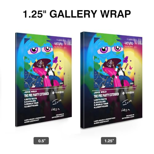 Image of Juice WRLD Canvas Wall Art, Rapper Collage Poster Print, Hip Hop Music Artwork for Bedroom Studio Gaming Room Decor, Vibrant Album Cover Picture Print Framed Music Wall Painting 11X14
