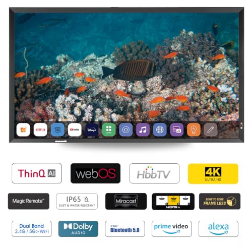 Image of Soulaca 55 inches 4K UHD webOS Smart Mirror TV with Obsidian Black Aluminum Frame WiFi & Bluetooth Smart Gallery Fireplace