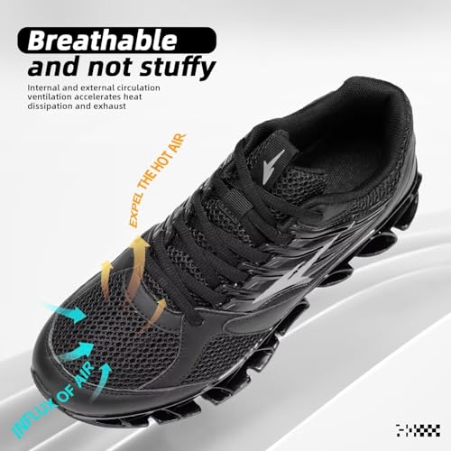 Image of Mens Running Shoes Mesh Breathable Trail Runners Fashion Sport Blade Walking Tennis Sneakers