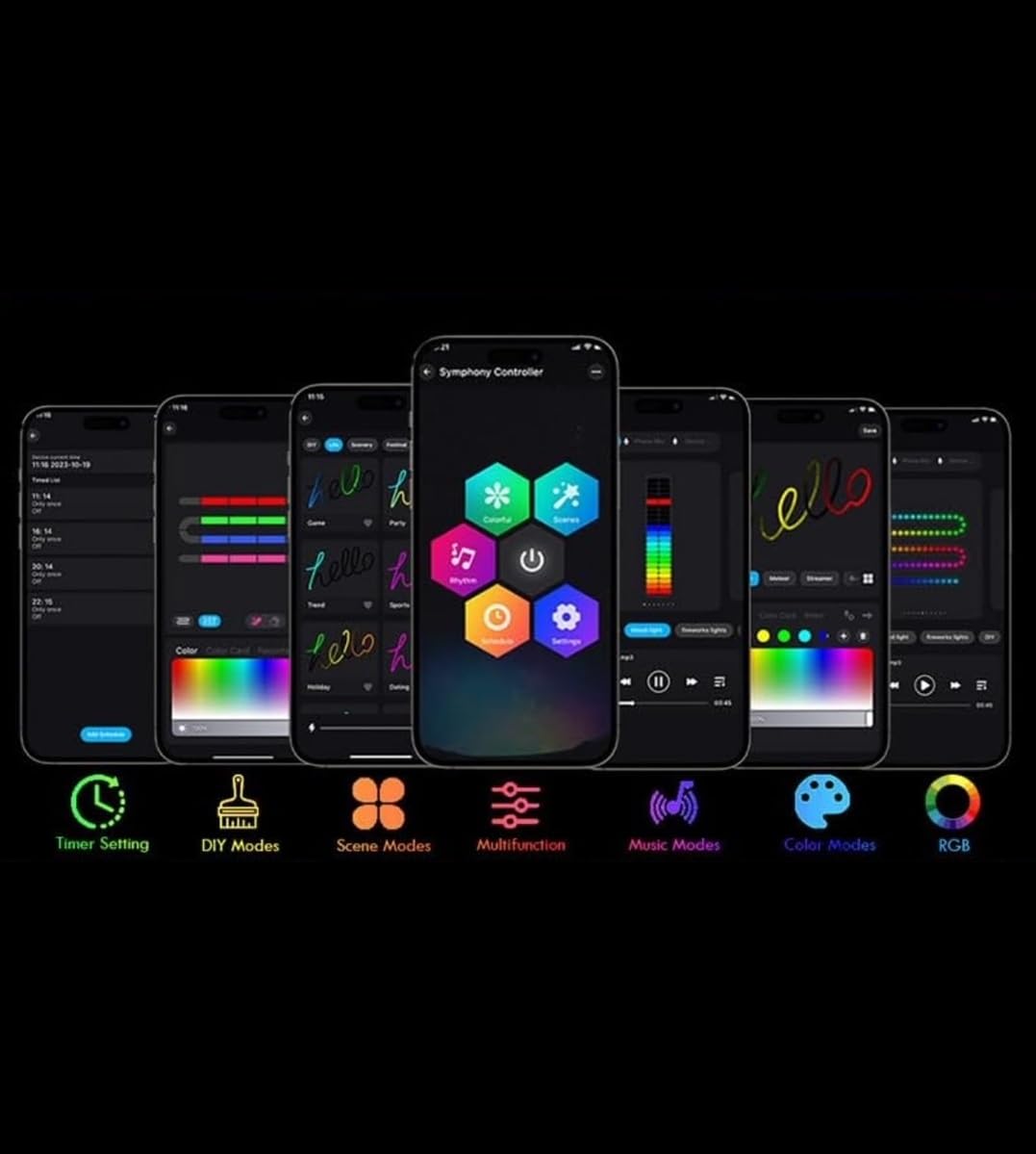 Stella Luminosa 3D RGB 60cm gestibile daTelecomando e App Bluetooth IP44 31V Luci per Esterni e Interni, Effetti Musicali, Decorazioni Natalizie Balconi e Puntale Albero