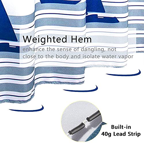 ORSJA Shower Curtain 180 x 180 cm – Shower Curtain with Weighted Hem - Image 4