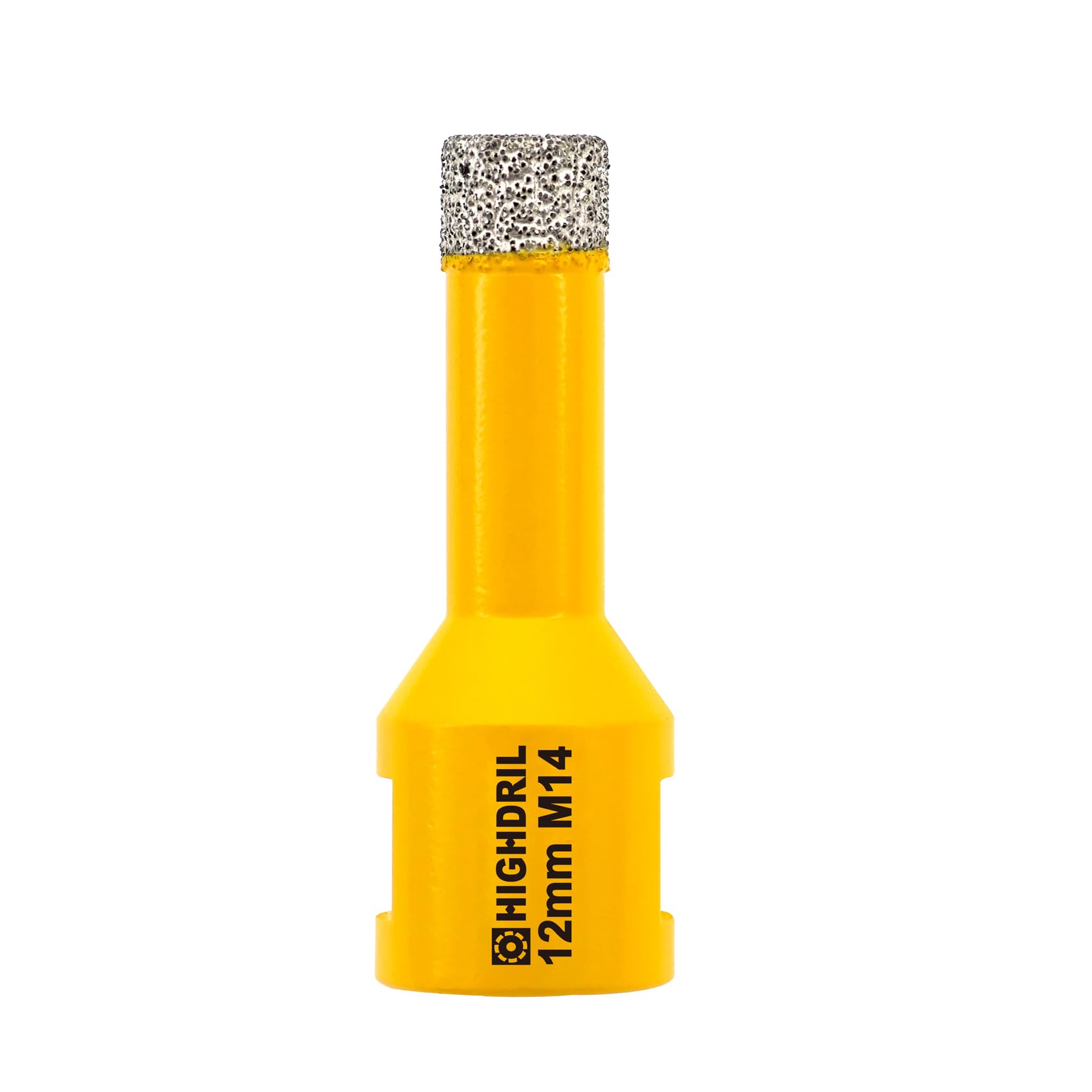 HIGHDRIL Broca de diamante - 12mm con rosca M14 Taladrado en seco para azulejos de porcelana Cerámica Granito Mármol Piedra Mampostería Ladrillo para amoladoras angulares