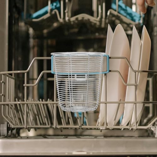 Ciieeo Stainless Steel Utensil Holder for Dishwasher, Hanging Cutlery Drainer Basket, Space-Saving Kitchen Organizer for Chopsticks, Spoons, and Spatulas, Easy to Clean and Install, Silver - Image 2