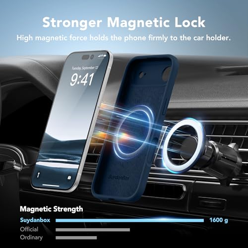 Image of Magnetic for iPhone Air Case, Compatible with MagSafe, [Full Camera Protection][Screen Protector] Silicone Shockproof Protective Phone Case for iPhone 17 Air 6.5 inch, Cobalt Blue
