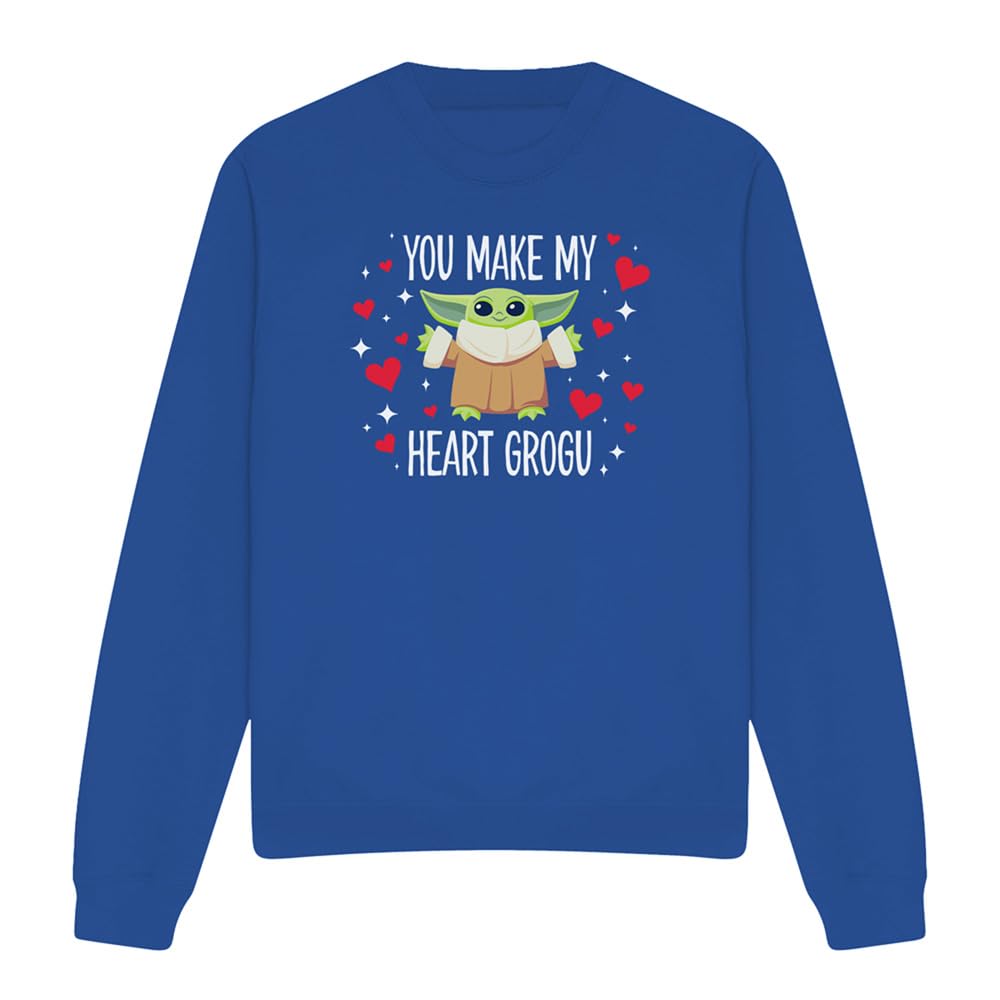 Star Wars You Make My Heart Grogu Unisex Sweatshirt, Royal, Small