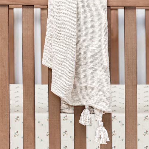 Crane Baby 100% Organic Cotton Poppy Fitted Crib Sheet, Gender Neutral, Soft, Breathable and Easy to Clean