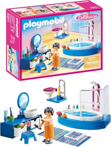 PLAYMOBIL Dollhouse 70211 Badezimmer, Ab 4 Jahren