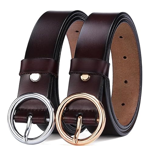 Women's Leather Pattern Design Pin Buckles Metal Belts Pants Dress Fashion Waist Belt3