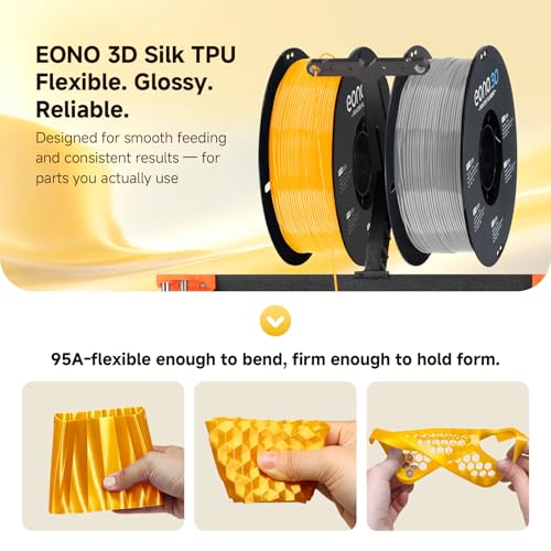Image of Silk TPU Filament 1.75mm, 1kg - Flexible & Glossy as Silk, Shore 95A TPU Silk Gold, Soft Yet Durable for Fashion, Decor & Functional Parts, Vacuum Sealed