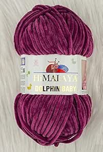 Himalaya Dolfijn babygaren, 5 stuks, 5 x 100 gram, babywol, 500 gram (17,63 oz) wol, super volumineus babydeken garen 655 yds (600 m) fluwelen garen, Himalaya garen, babygaren, haakgaren fluwelen garen (80349