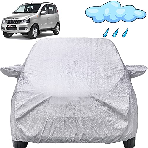 Image of Autofact Waterproof Car Body Cover Compatible with Mahindra Quanto (2012 to 2016) with Mirror Pockets (Shinning Silver)