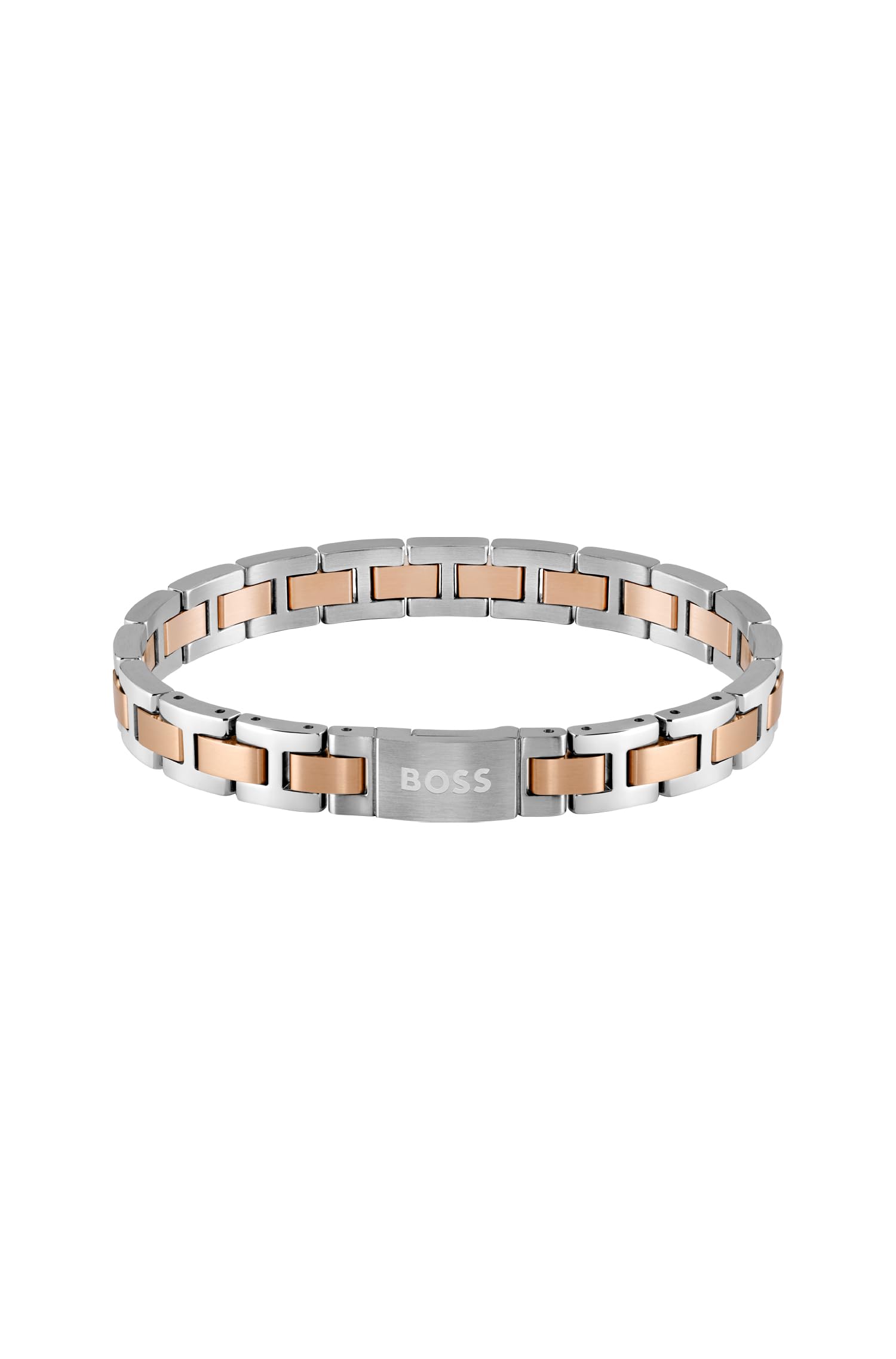 BOSS Jewelry Armband mit Knebelverschluss für Herren Kollektion METAL LINK ESSENTIALS aus Edelstahl