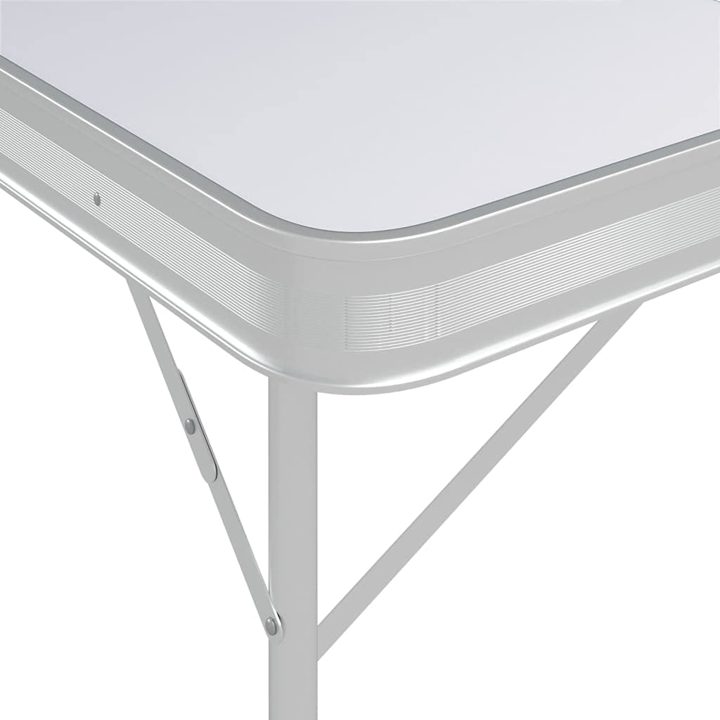 Générique Table de Camping Pliable avec 2 bancs Aluminium Blanc équipements Sportifs Loisirs de Plein air Camping et randonnée Meubles de Camping (Poids 8.74KG)