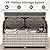 RELAX4LIFE Wicker Outdoor Storage Bench, Rattan Deck Box w/Protective Liner for Patio Furniture Pillows & Garden Tools, Porch Loveseat with Seat Cushion, Acacia Wood Armrests (Grey)