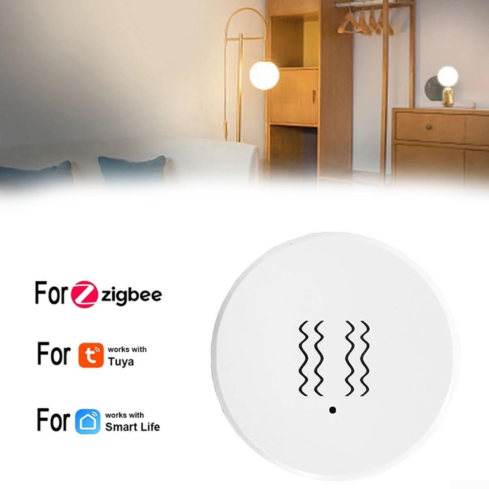 Capteur de vibrations, pour capteur de vibration intelligent Tuya Zig-bee - Capteur d'inclinaison - Alarme de surveillance en temps réel - Sensibilité réglable - 40 x 40 x 13 mm