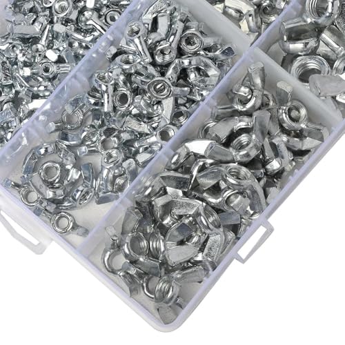 Image of Epi-Torque 250 Pcs 6 Sizes Butterfly Wing Nuts Assortment Kit, M3 M4 M5 M6 M8 M10 Sizes Zinc Plated Wing Nuts Fasteners