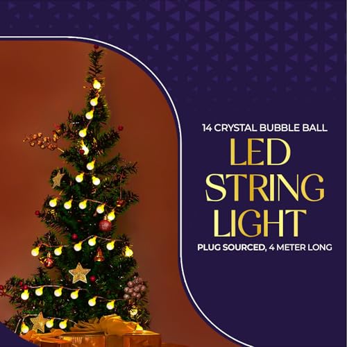 Image of Lexton Fairy 14 Crystal Bubble Ball LED String Light | Icicle Lights, 14 LED, Plug Sourced, 4 Meter Long | Suitable for Diwali, Birthday, Festival, Wedding, Lawn, Restaurants(Pack of 1, Warm White)