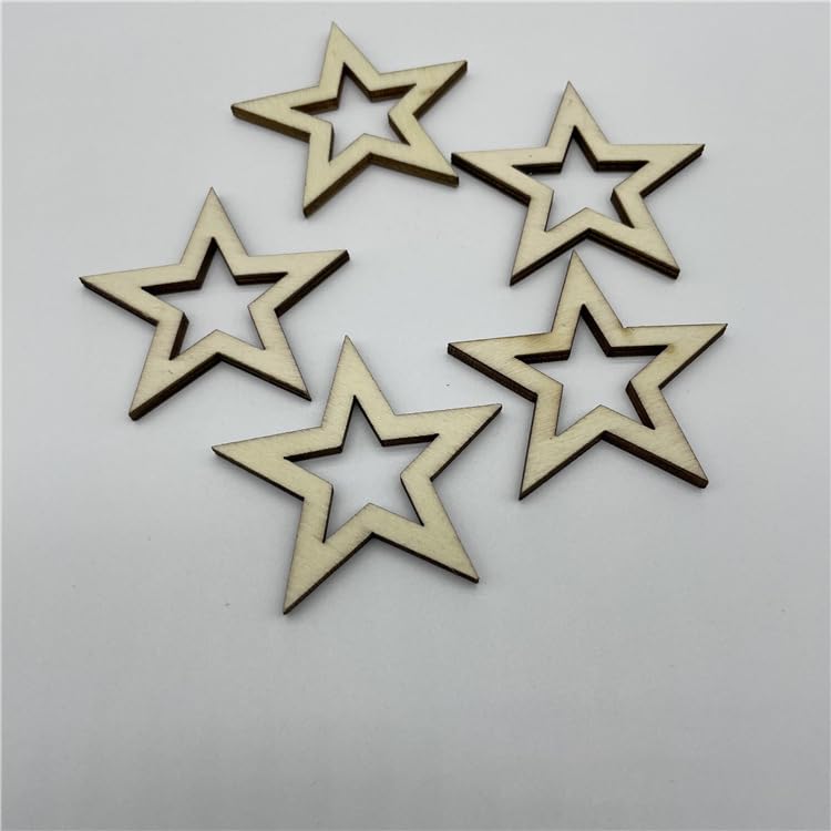 100 stuks onvoltooide houten sterren ornament