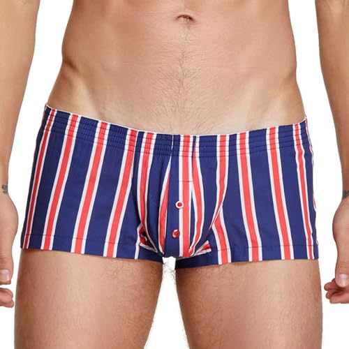Mens Cotton Boxers Comfortable and Classic Striped Men Boxershort Woven Underwear
