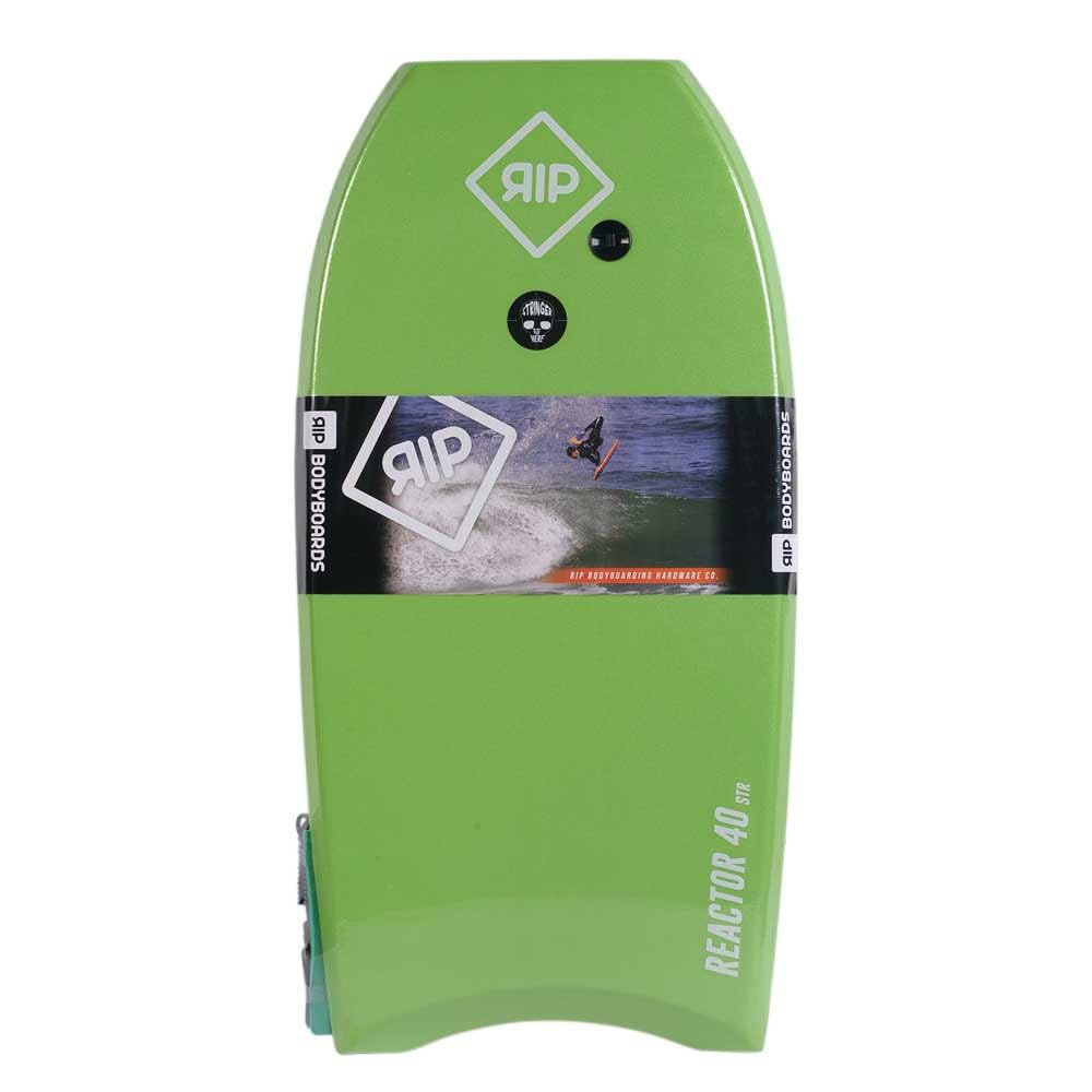 RIP Bodyboard - RIP Ripper EPS 42 + Flat Leash - 6 Combinaisons de Couleurs, CXLPE 4 mm Deck,Crescent Tail, Stringer en Fibre, 50/50 Simple Rail - Livré avec Plug Idéal pour débutant