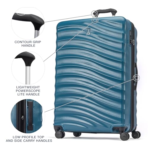 Image of Travelpro Maxlite Air V2 Hardside Expandable Checked Luggage, 8 Spinner Wheels, Lightweight Hard Shell Suitcase, TSA lock, Teal, Checked Large 28-Inch
