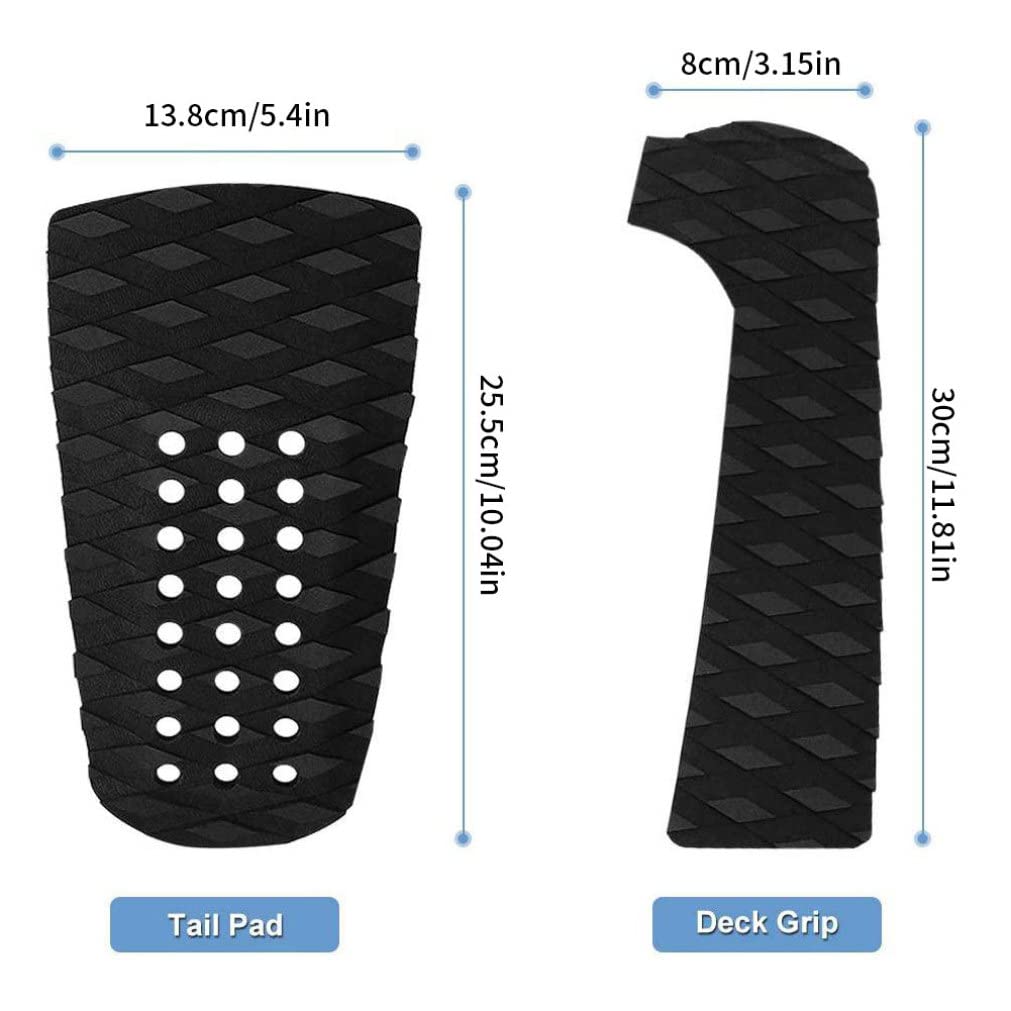 Tabla de surf Grip Pad antideslizante EVA Skimboard cola Surf Tracción Mat con agujero 3PCS tablas de surf
