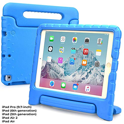 Cooper Dynamo [Rugged Kids Case] Protective Case for iPad 6th, 5th Gen/iPad Pro 9.7 / iPad Air 2, 1 | Child Proof Cover, Stand, Handle, Protector (Blue)
