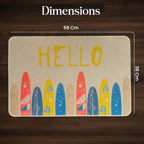 Image of Yellow Weaves 1 Pc Jute Texture Non-Slip Bathmat, Water Absorbent Floor mat, Rugs, Door Mats for Bathroom, Living Room, Bedroom, Entrance, Outdoor, Kitchen, Office (Beige)