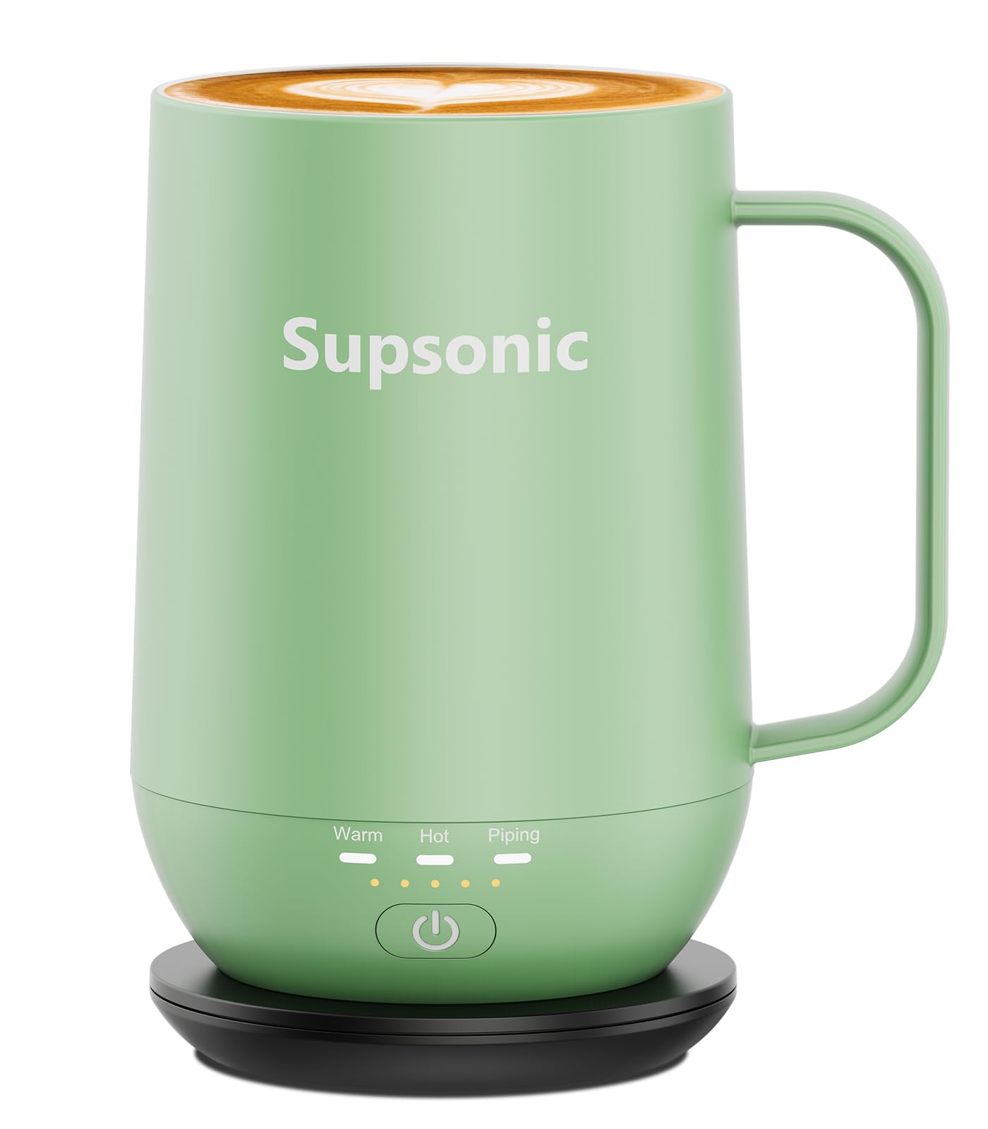 Supsonic - Taza de café autocalentable de 16 onzas, taza de café calentada inteligente, calentamiento más rápido de contacto directo de hasta 65.0 °C, juego de calentador de tazas de café con apagado
