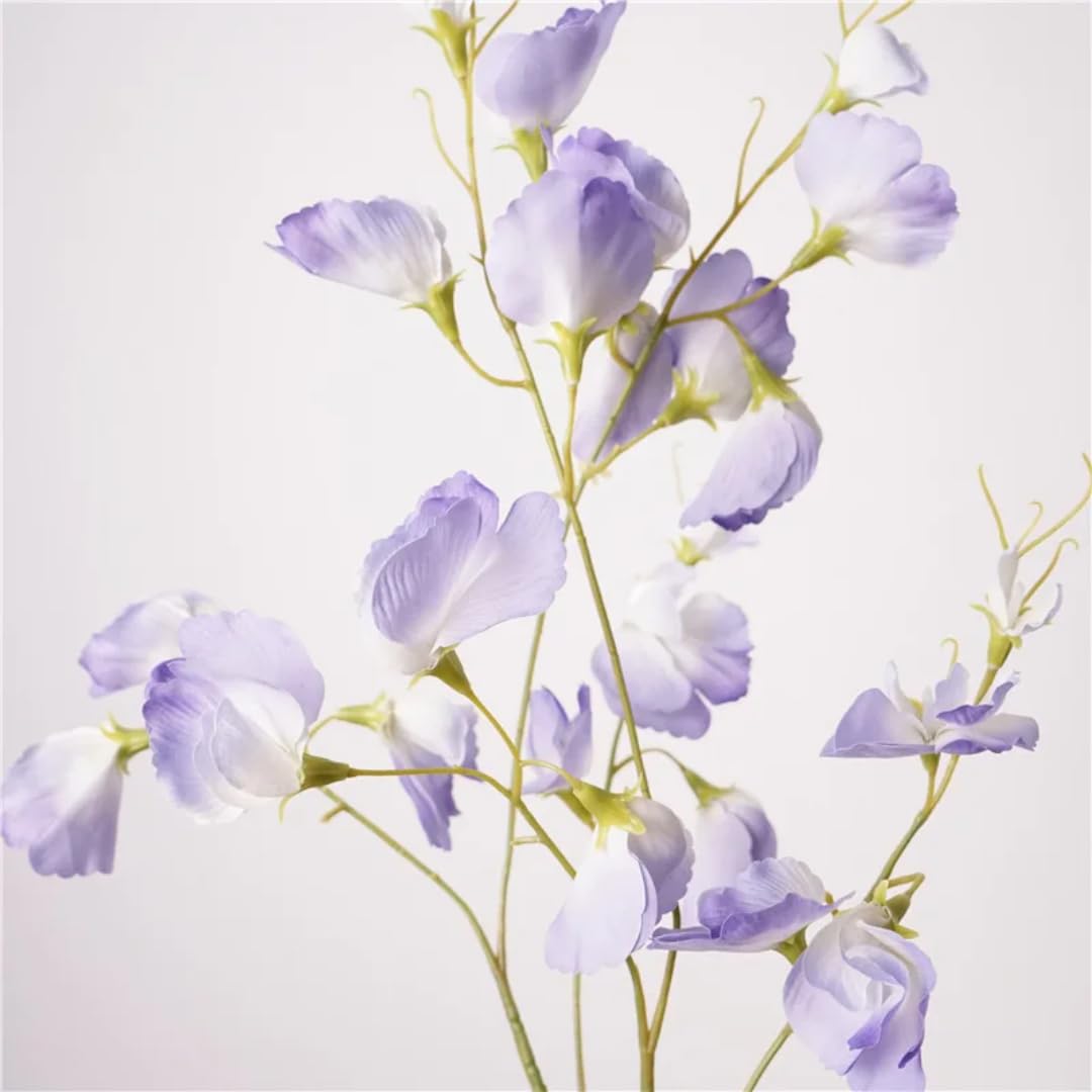 Petits pois artificiels violet clair au toucher réel pour un décor haut de gamme