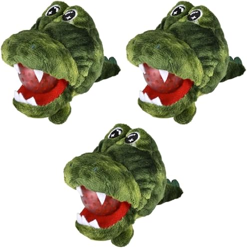 Tres (3) juguetes para ansiedad exprimibles de peluche con cuentas de animales (cocodrilo)