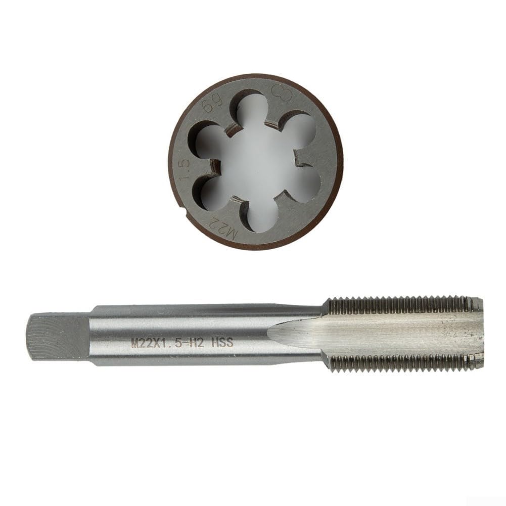 Zestaw gwintowników i narzynek, gwintowniki i narzynki okrągłe, stal szybkotnąca HSS prawa, M22 x 1,5 mm, gwintowniki i narzynki okrągłe, gwint metryczny prawa
