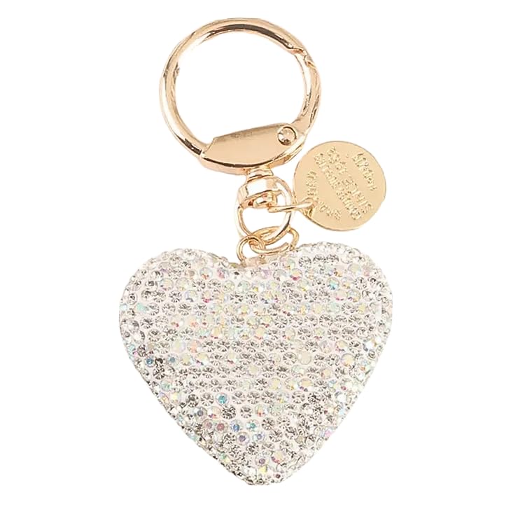 Rhinestone Heart Keychain for Women Valentine's Day Bling Cute Sparkling Key Ring for Car Purse Deco Christmas Gift