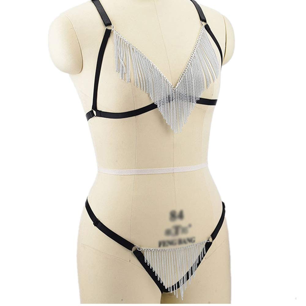 HUIO De Las Mujeres de la Ropa Interior y Ropa Interior Sujetador Sexy Porno  Ropa Interior de Humor vacío Femenino pasión Mujeres para Mujeres (Color :  Black, Size : One Size) :