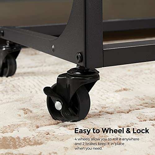 Vasagle Tilting Top Side Table, Laptop Table With Lockable Wheels, C Shaped End Table, Adjustable Angle, Easy Assembly, For Living Room, Bedroom, Industrial Style, Rustic Brown And Black Ulet352B01V1 #TOP5