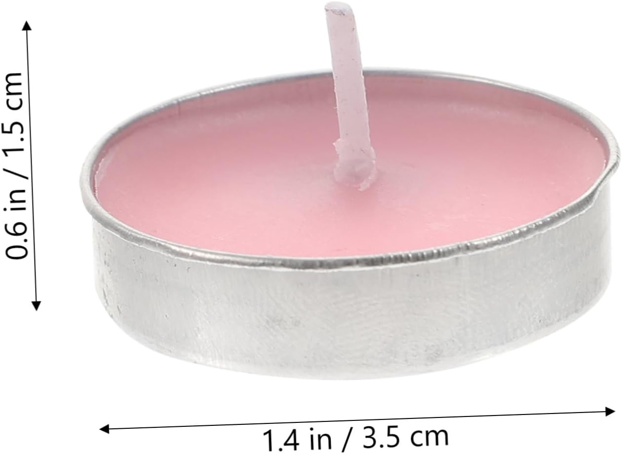 10pcs Pink Floating Candles for Wedding Party, Unscented Paraffin Wax Xmas