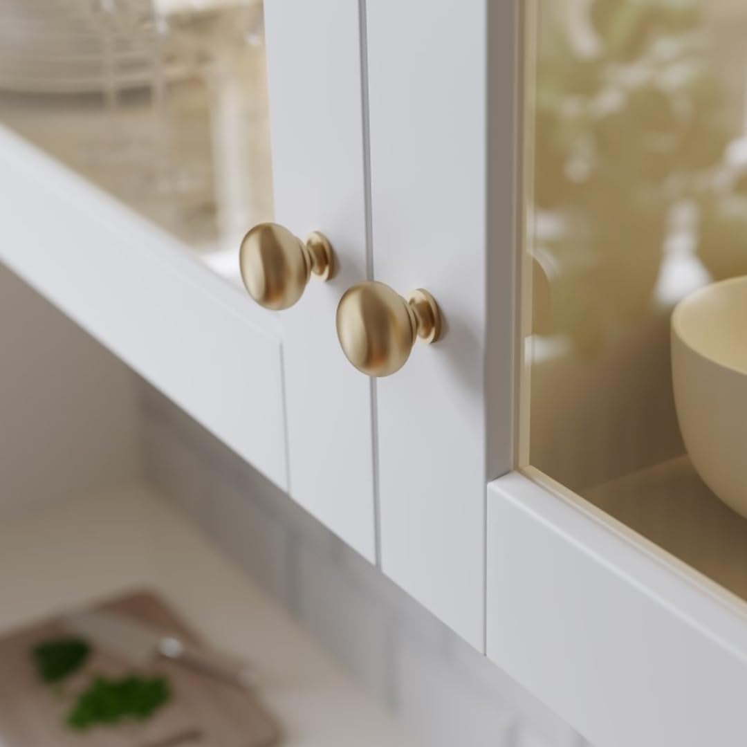 GTV - Bergamo Pomello Diametro 3 cm I Pomelli per Mobili con Viti I Pomelli per Armadio Pomelli Cucina Pomello Porta Cassetto Pomello Maniglie Mobili I Champagne
