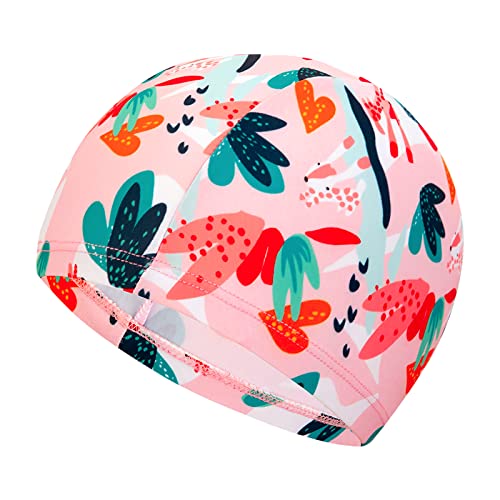 Girls Swim Cap Bathing Cap Ear Protection Shower Cap Breathable Polyester Swimming Hat Diving Hat for Girls Age 3-10 Years Swim Pool Beach Surfing - Image 2