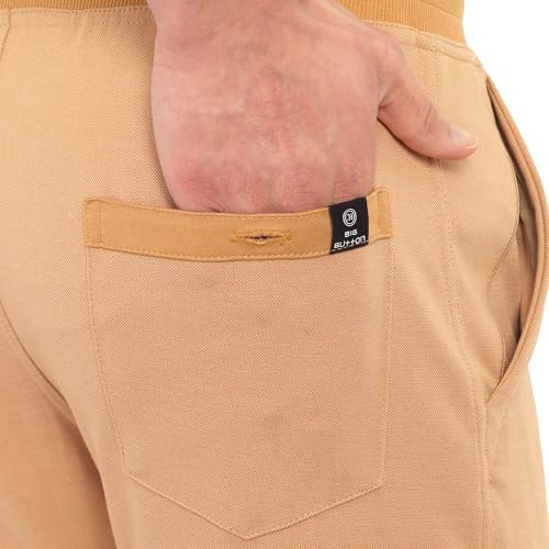 Image of Big Button Men's Cotton Slim Fit Trackpant with Front Button Open
