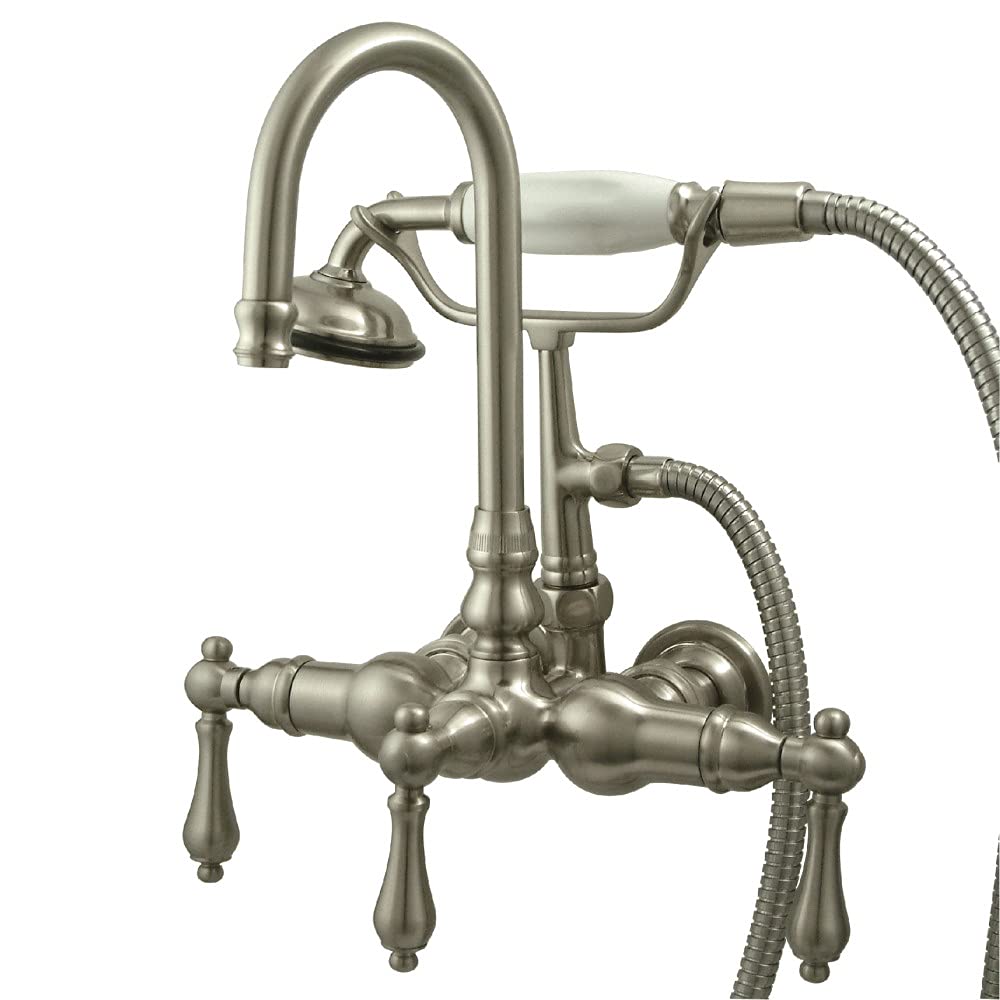 Kingston Brass CC7T8 Vintage Clawfoot Tub Faucet, 7-Inch Center, Brushed Nickel