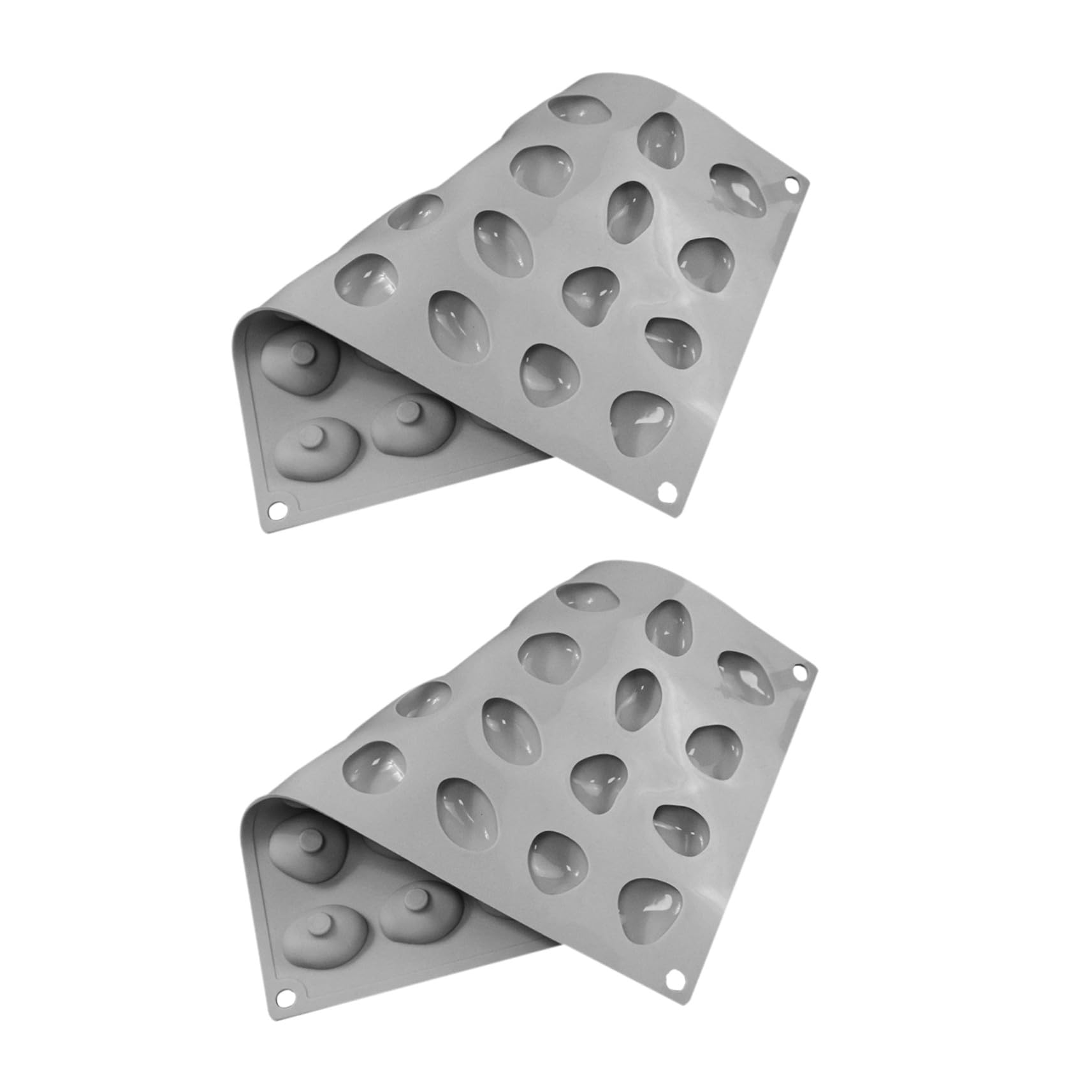 BESTYASH 2pezzi Stampo in Silicone per Cioccolato Forma di Pietra Cavità Antiaderente per Fondente Mousse Caramelle e Dessert Creativi