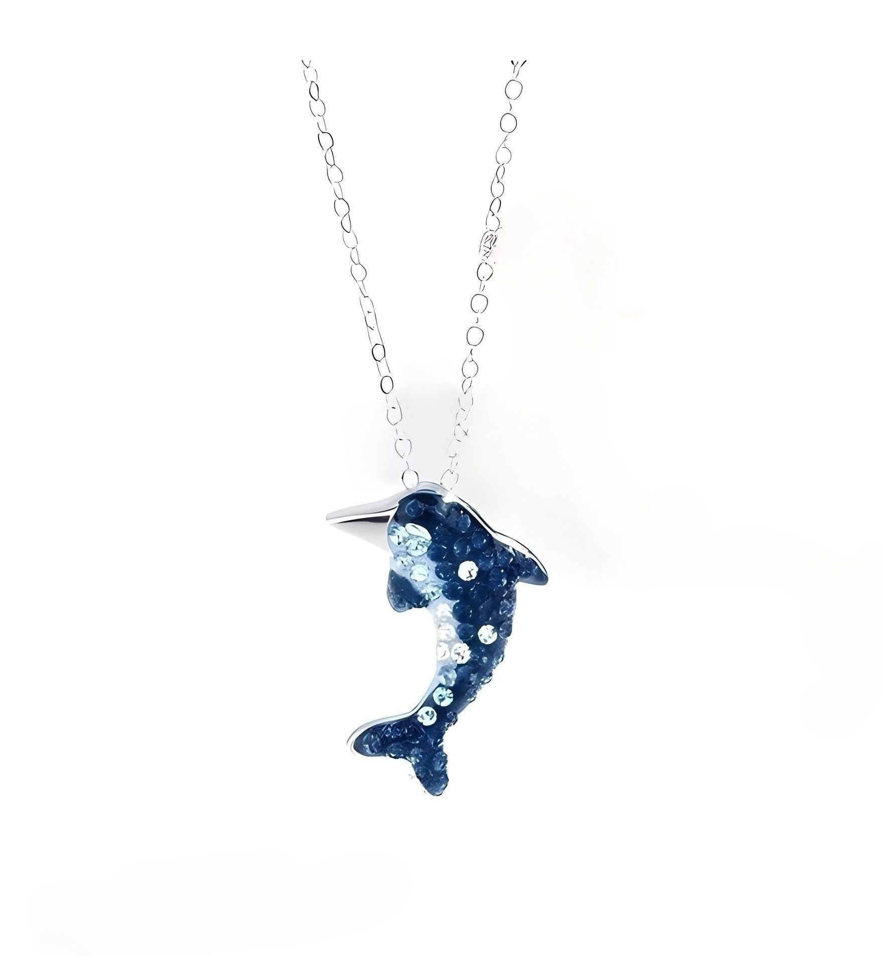 Collier femme argent 925 pendentif queue de requin baleine orque