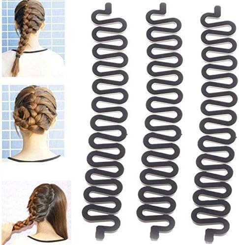 The Bling Stores Fashion French Hair Styling Clip Stick Bun Maker Braid Tool Hair Accessories Twist Plait Hair Braiding Tool (Set of 3)