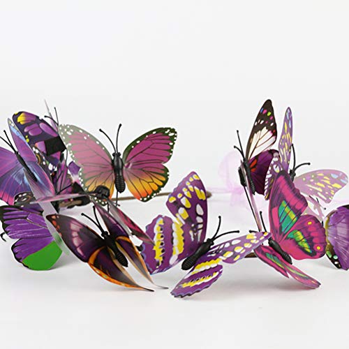 Minkissy Butterfly Headband Colorful Butterfly Decoration Adjustable Ribbon Crown Wreath for Bride Bridesmaid (Purple) - Image 2