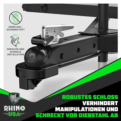 Rhino USA Anhängerschloss-Kit für 51mm (2 Zoll) Anhänger – Schwerlast-Diebstahlschutz für Anhänger Schloss & Wohnwagen Schloss für Wohnmobil, Anhänger, Boote – Verstärktes Stahl-Zugschloss