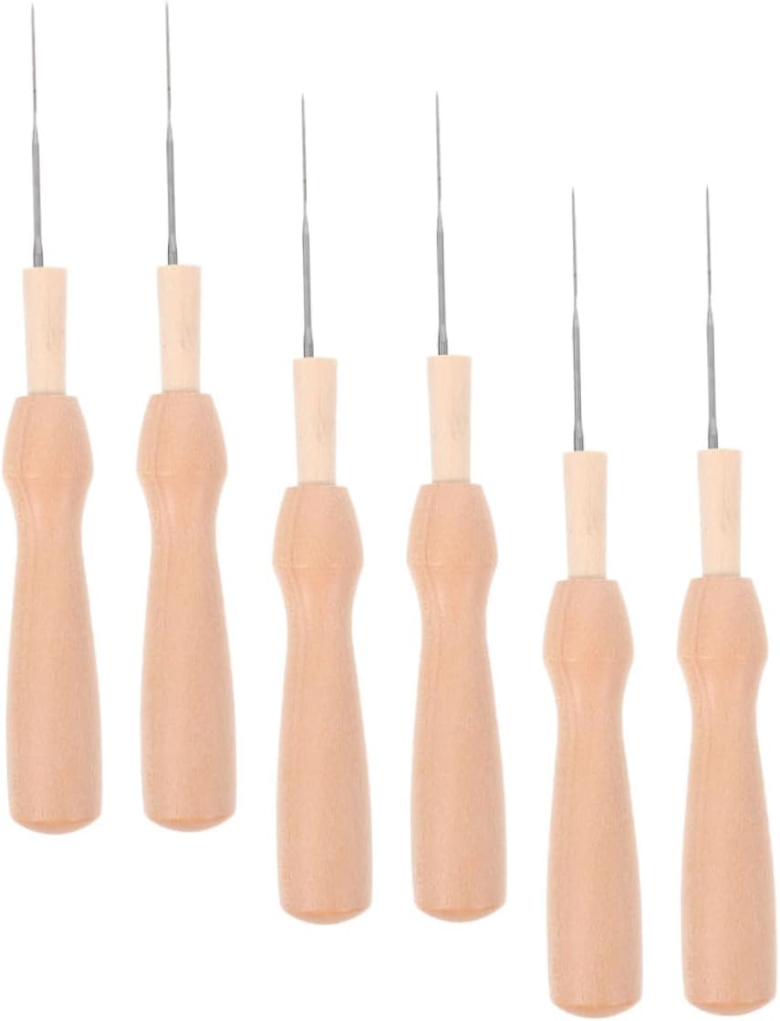 VILLCASE 6Pcs Needle Felting Tool with Ergonomic Handle for Comfortable Grip for DIY Wool Felting and Embroidery Projects Includes Smooth Surface Needles for Easy Control